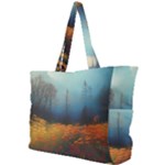 Wildflowers Field Outdoors Clouds Trees Cover Art Storm Mysterious Dream Landscape Simple Shoulder Bag
