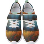 Wildflowers Field Outdoors Clouds Trees Cover Art Storm Mysterious Dream Landscape Men s Velcro Strap Shoes