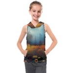 Wildflowers Field Outdoors Clouds Trees Cover Art Storm Mysterious Dream Landscape Kids  Sleeveless Hoodie