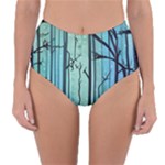 Nature Outdoors Night Trees Scene Forest Woods Light Moonlight Wilderness Stars Reversible High-Waist Bikini Bottoms