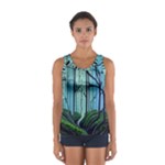 Nature Outdoors Night Trees Scene Forest Woods Light Moonlight Wilderness Stars Sport Tank Top 