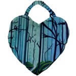 Nature Outdoors Night Trees Scene Forest Woods Light Moonlight Wilderness Stars Giant Heart Shaped Tote