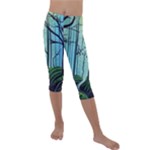 Nature Outdoors Night Trees Scene Forest Woods Light Moonlight Wilderness Stars Kids  Lightweight Velour Capri Leggings 