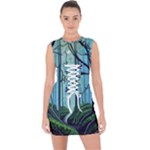 Nature Outdoors Night Trees Scene Forest Woods Light Moonlight Wilderness Stars Lace Up Front Bodycon Dress