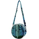 Nature Outdoors Night Trees Scene Forest Woods Light Moonlight Wilderness Stars Crossbody Circle Bag