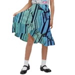 Nature Outdoors Night Trees Scene Forest Woods Light Moonlight Wilderness Stars Kids  Ruffle Flared Wrap Midi Skirt