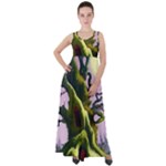 Outdoors Night Full Moon Setting Scene Woods Light Moonlight Nature Wilderness Landscape Empire Waist Velour Maxi Dress