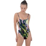 Outdoors Night Full Moon Setting Scene Woods Light Moonlight Nature Wilderness Landscape Tie Strap One Piece Swimsuit