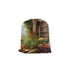 Room Interior Library Books Bookshelves Reading Literature Study Fiction Old Manor Book Nook Reading Drawstring Pouch (Small)