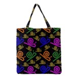 Pattern Repetition Snail Blue Grocery Tote Bag