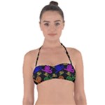 Pattern Repetition Snail Blue Tie Back Bikini Top