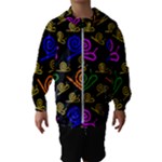 Pattern Repetition Snail Blue Kids  Hooded Windbreaker