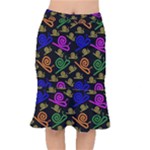 Pattern Repetition Snail Blue Short Mermaid Skirt