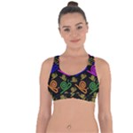 Pattern Repetition Snail Blue Cross String Back Sports Bra