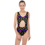 Pattern Repetition Snail Blue Center Cut Out Swimsuit