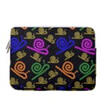 Pattern Repetition Snail Blue 13  Vertical Laptop Sleeve Case With Pocket