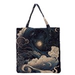 Starry Sky Moon Space Cosmic Galaxy Nature Art Clouds Art Nouveau Abstract Grocery Tote Bag