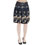 Starry Sky Moon Space Cosmic Galaxy Nature Art Clouds Art Nouveau Abstract Pleated Skirt