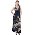 Starry Sky Moon Space Cosmic Galaxy Nature Art Clouds Art Nouveau Abstract Sleeveless Velour Maxi Dress