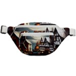 Village Reflections Snow Sky Dramatic Town House Cottages Pond Lake City Fanny Pack