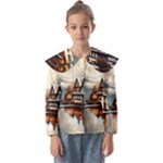 Village Reflections Snow Sky Dramatic Town House Cottages Pond Lake City Kids  Peter Pan Collar Blouse