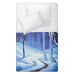 Landscape Outdoors Greeting Card Snow Forest Woods Nature Path Trail Santa s Village Duvet Cover (Single Size)