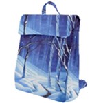 Landscape Outdoors Greeting Card Snow Forest Woods Nature Path Trail Santa s Village Flap Top Backpack