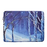 Landscape Outdoors Greeting Card Snow Forest Woods Nature Path Trail Santa s Village 16  Vertical Laptop Sleeve Case With Pocket