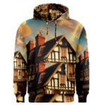 Village House Cottage Medieval Timber Tudor Split timber Frame Architecture Town Twilight Chimney Men s Core Hoodie