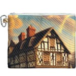 Village House Cottage Medieval Timber Tudor Split timber Frame Architecture Town Twilight Chimney Canvas Cosmetic Bag (XXXL)