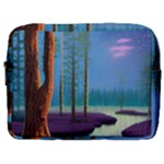 Artwork Outdoors Night Trees Setting Scene Forest Woods Light Moonlight Nature Make Up Pouch (Large)