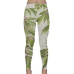 Watercolor Leaves Branch Nature Plant Growing Still Life Botanical Study Classic Yoga Leggings