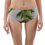 Watercolor Leaves Branch Nature Plant Growing Still Life Botanical Study Reversible Mid-Waist Bikini Bottoms