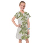 Watercolor Leaves Branch Nature Plant Growing Still Life Botanical Study Kids  Drop Waist Dress