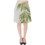 Watercolor Leaves Branch Nature Plant Growing Still Life Botanical Study Velvet High Waist Skirt