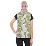 Watercolor Leaves Branch Nature Plant Growing Still Life Botanical Study Women s Button Up Vest