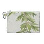 Watercolor Leaves Branch Nature Plant Growing Still Life Botanical Study Canvas Cosmetic Bag (Large)