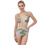 Watercolor Leaves Branch Nature Plant Growing Still Life Botanical Study Tied Up Two Piece Swimsuit
