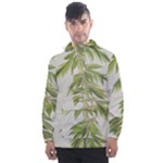 Watercolor Leaves Branch Nature Plant Growing Still Life Botanical Study Men s Front Pocket Pullover Windbreaker