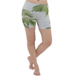 Watercolor Leaves Branch Nature Plant Growing Still Life Botanical Study Lightweight Velour Yoga Shorts