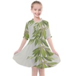 Watercolor Leaves Branch Nature Plant Growing Still Life Botanical Study Kids  All Frills Chiffon Dress
