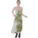 Watercolor Leaves Branch Nature Plant Growing Still Life Botanical Study Tie Back Maxi Dress