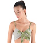 Watercolor Leaves Branch Nature Plant Growing Still Life Botanical Study Woven Tie Front Bralet