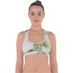 Watercolor Leaves Branch Nature Plant Growing Still Life Botanical Study Cross Back Hipster Bikini Top 