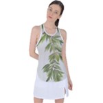 Watercolor Leaves Branch Nature Plant Growing Still Life Botanical Study Racer Back Mesh Tank Top