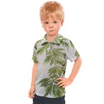 Watercolor Leaves Branch Nature Plant Growing Still Life Botanical Study Kids  Polo T-Shirt