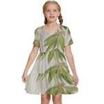 Watercolor Leaves Branch Nature Plant Growing Still Life Botanical Study Kids  Short Sleeve Tiered Mini Dress