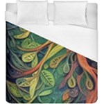 Outdoors Night Setting Scene Forest Woods Light Moonlight Nature Wilderness Leaves Branches Abstract Duvet Cover (King Size)