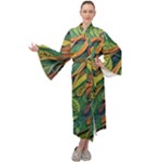 Outdoors Night Setting Scene Forest Woods Light Moonlight Nature Wilderness Leaves Branches Abstract Maxi Velvet Kimono