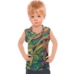Outdoors Night Setting Scene Forest Woods Light Moonlight Nature Wilderness Leaves Branches Abstract Kids  Sport Tank Top